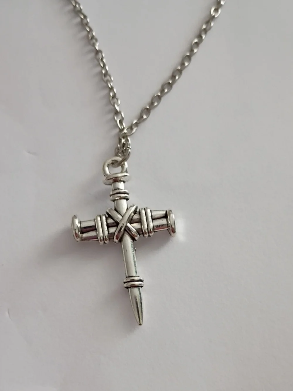 Sterling-Style Silver Cross Pendant Necklace - Mens Jewelry